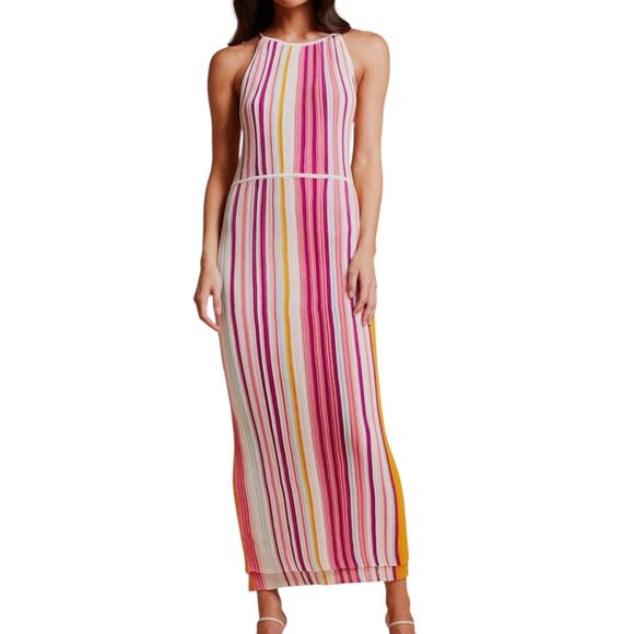 Lover The Label Holly Midi Dress Size 10 Rainbow Halter - Picture 1 of 16